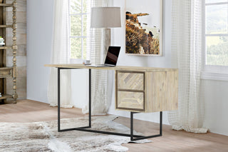 Peridot 2 Drawer Desk, Natural Acacia Wood