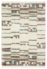 Aurora Abstract Stripe Ivory/Multi Indoor Area Rug, Ivory, 9'10" x 12'10"