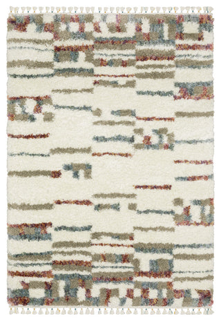 Aurora Abstract Stripe Ivory/Multi Indoor Area Rug, Ivory, 9'10" x 12'10"