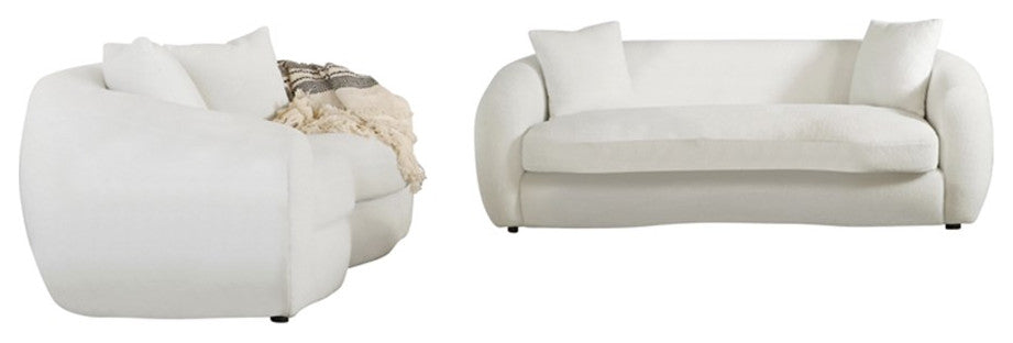 Coaster Isabella 2-piece Fabric Upholstered Tight Back Living Room Set in White