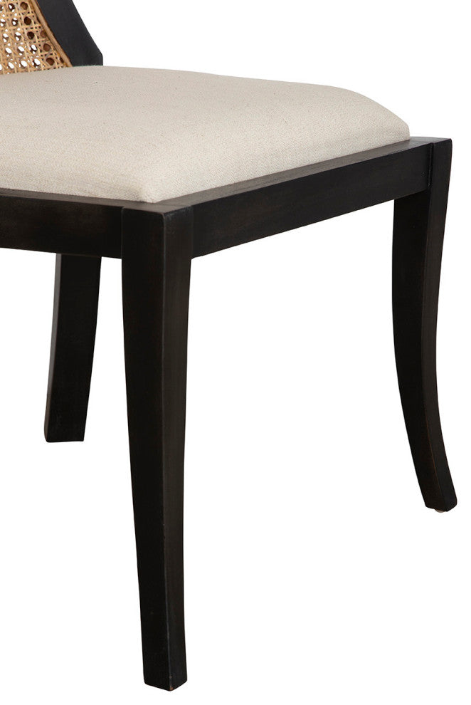 Adrina Mahogany Side Chair, Black