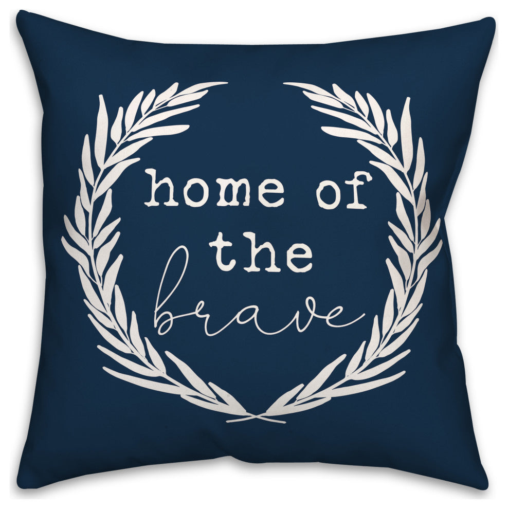 Home of the Brave Wreath 18x18 Spun Poly Pillow
