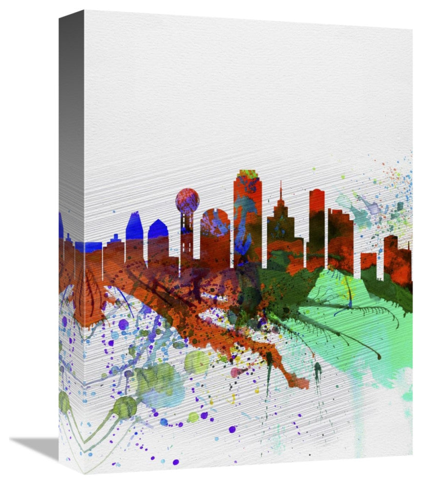 "Dallas Watercolor Skyline" Fine Art Print