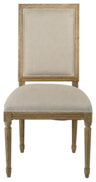 Natural Oak Louis Side Chair, Traditional Style