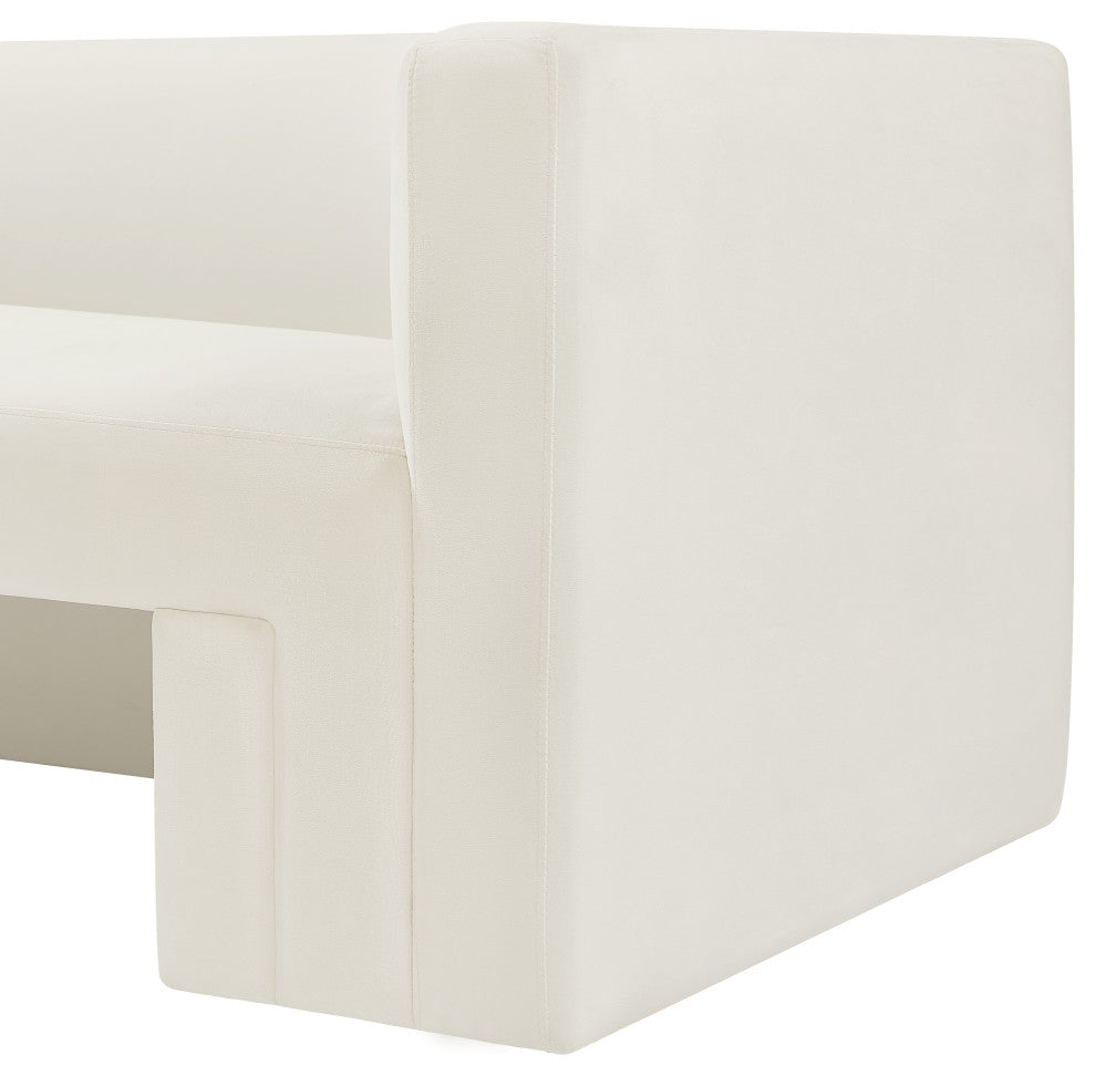 Henson Velvet Upholstered Sofa, Cream