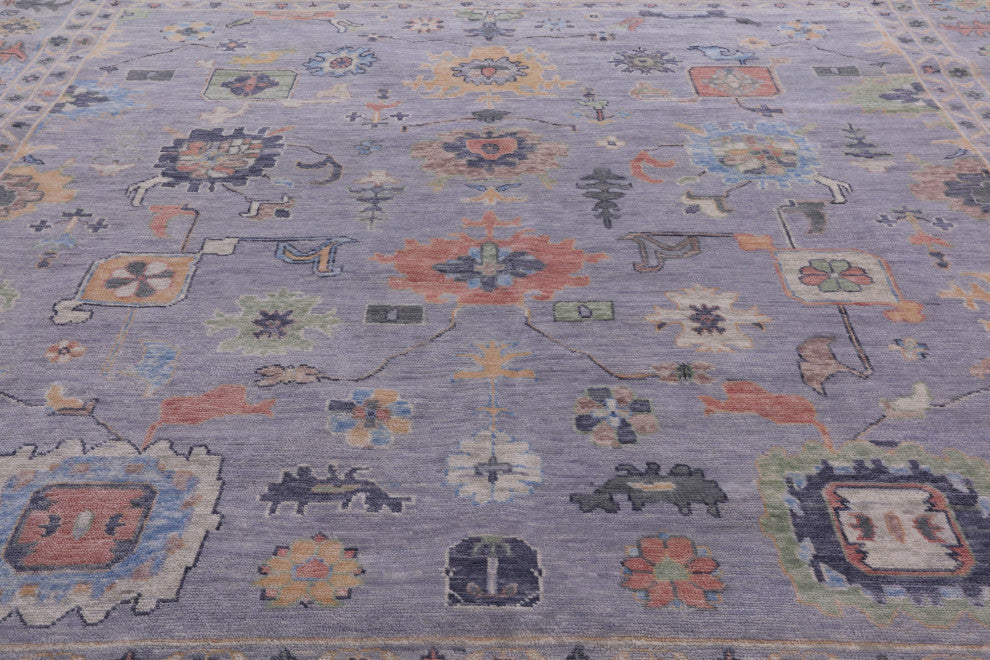 12' Square Turkish Oushak Handmade Wool Rug - Q13344