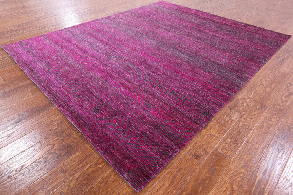 7' 11" X 9' 10" Super Savannah Gabbeh Handmade Wool and Silk Rug Q6064