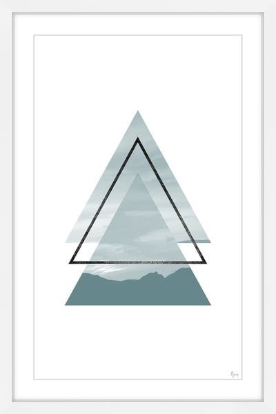 "Trois Triangle II" Framed Painting Print, 16"x24"