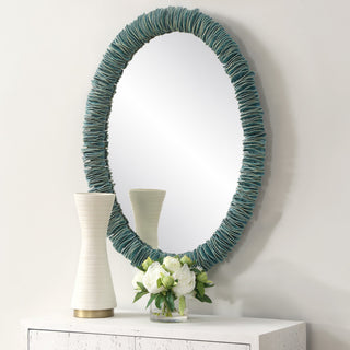 Uttermost Bonaire Teal Blue Oval Mirror
