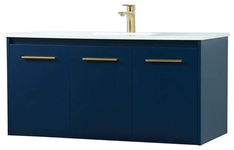 Elegant Decor Penn Bathroom Vanity Blue