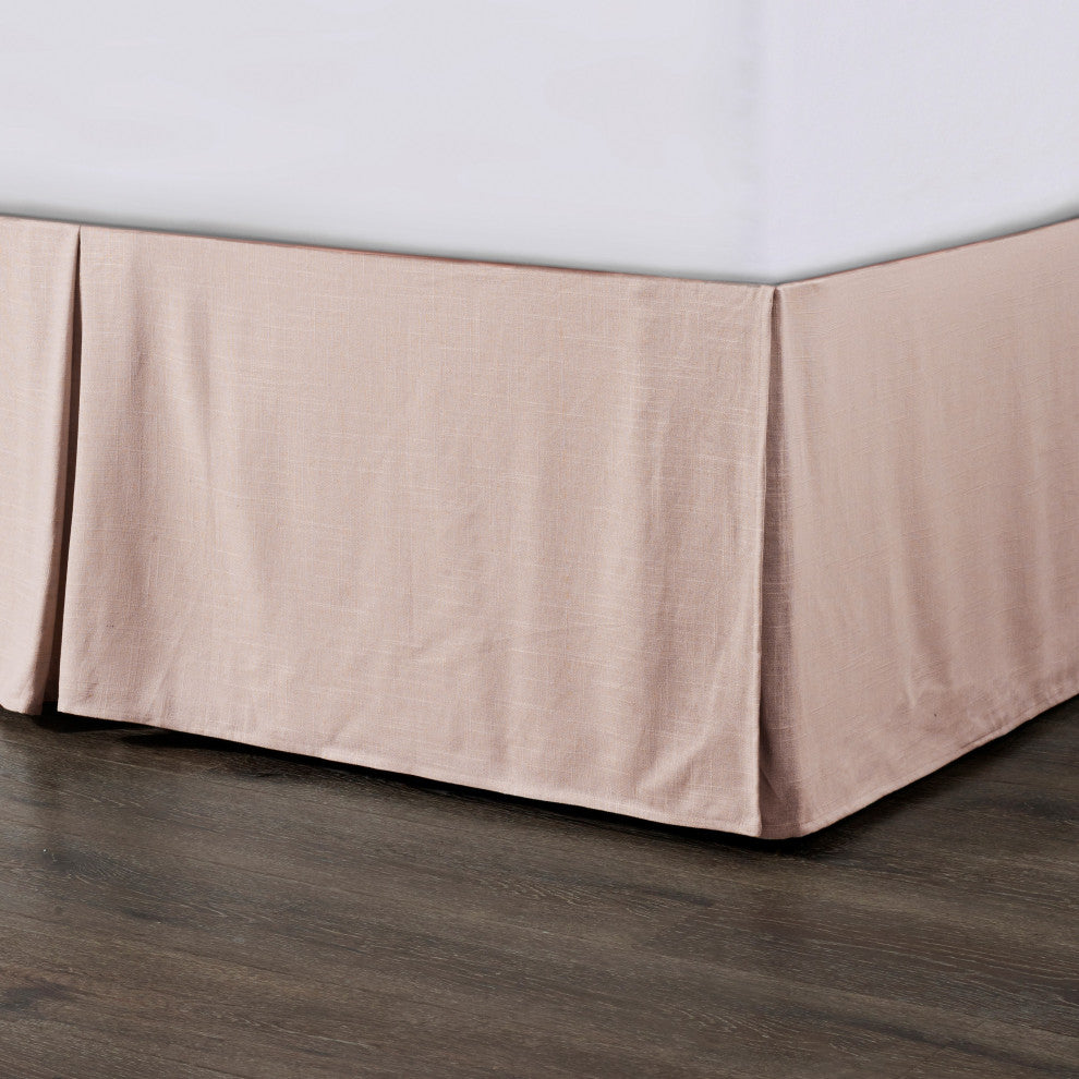 Tailored Linen Bed Skirt, King, Blush