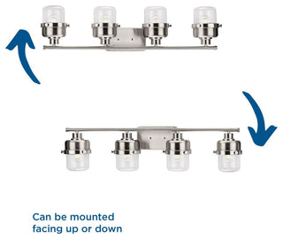 Beckner Collection 4-Light Brushed Nickel Clear Glass Bath Light