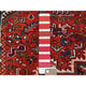 Crimson Red, Hand Knotted, Vintage Persian Heriz, Pure Wool Rug, 7'10"x11'