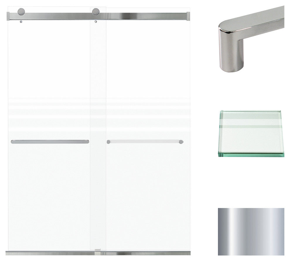 Transolid Brianna 60" W x 80" H Frameless Sliding Shower Door, Polished Chrome