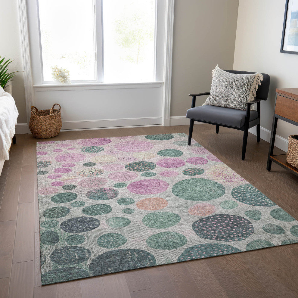 Machine Washable Indoor/Outdoor Chantille ACN1899 Cactus 3' x 5' Rug