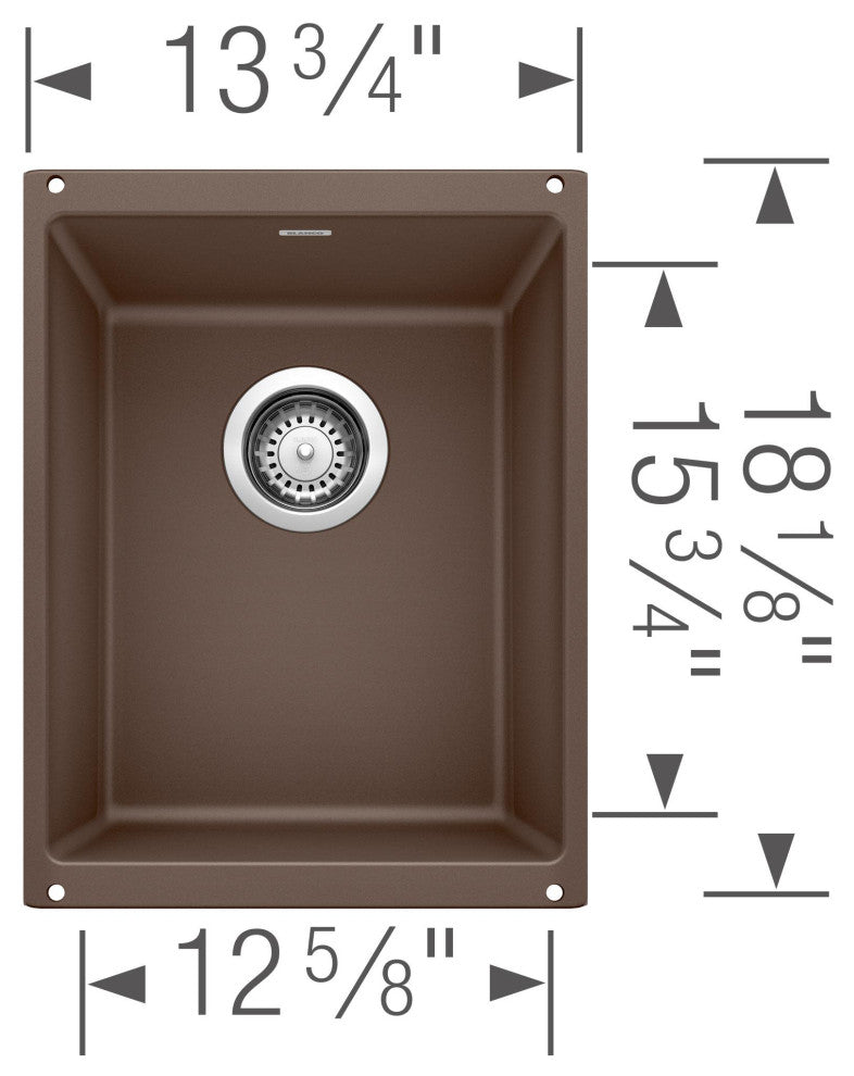 Blanco 513422 Precis 13-3/4" Undermount Single Basin SILGRANIT - Volcano Gray