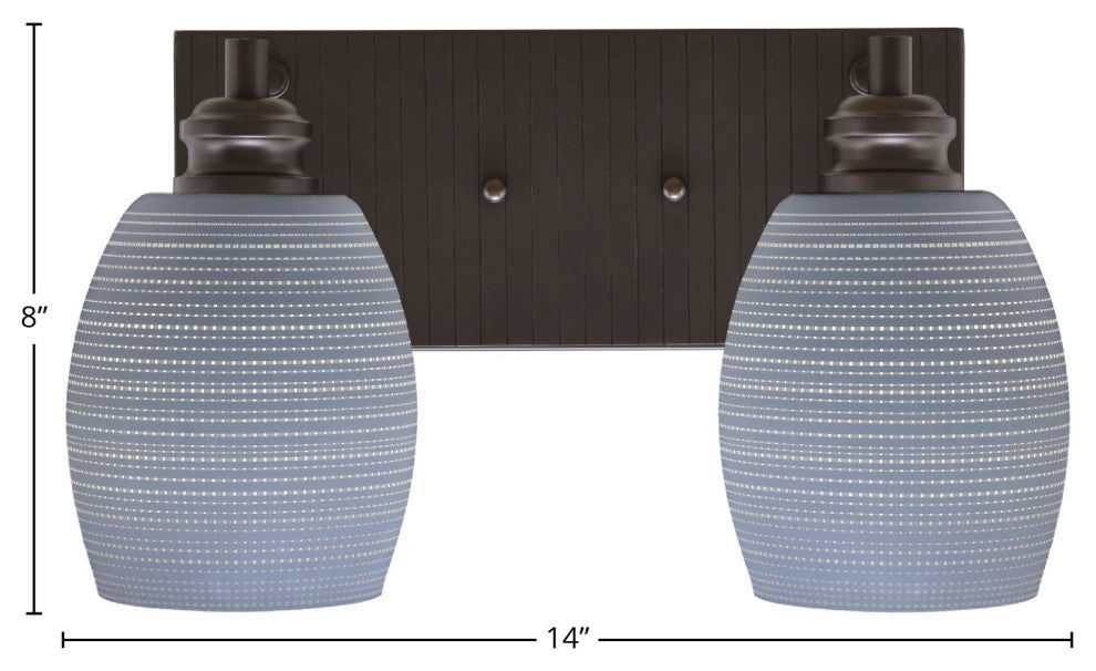 Edge 2-Light Bath Bar, Espresso Finish, 5" Gray Matrix Glass