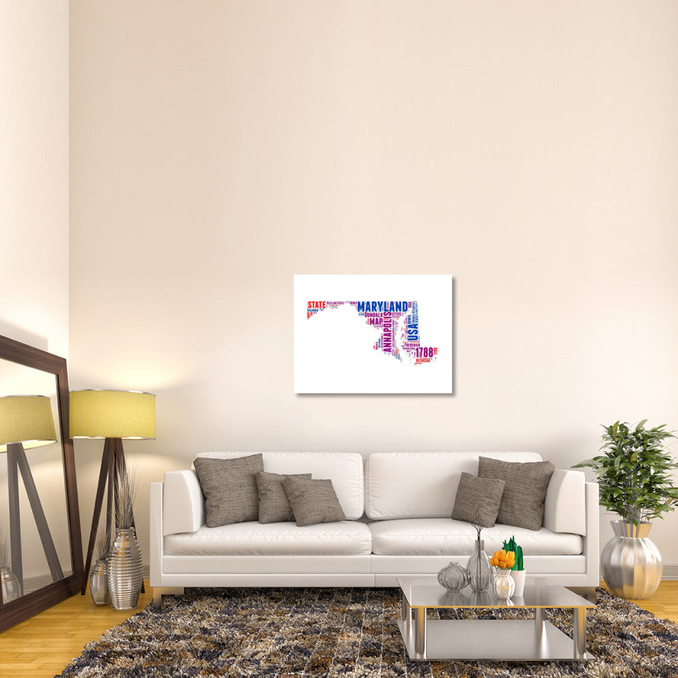 "Maryland Word Cloud Map" Fine Art Print