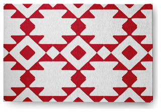 Geometric Soft Chenille Area Rug, Red, 4'x6'