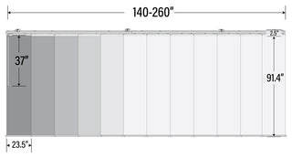 Fidel 12-Panel Track Extendable Vertical Blinds 140-260"W