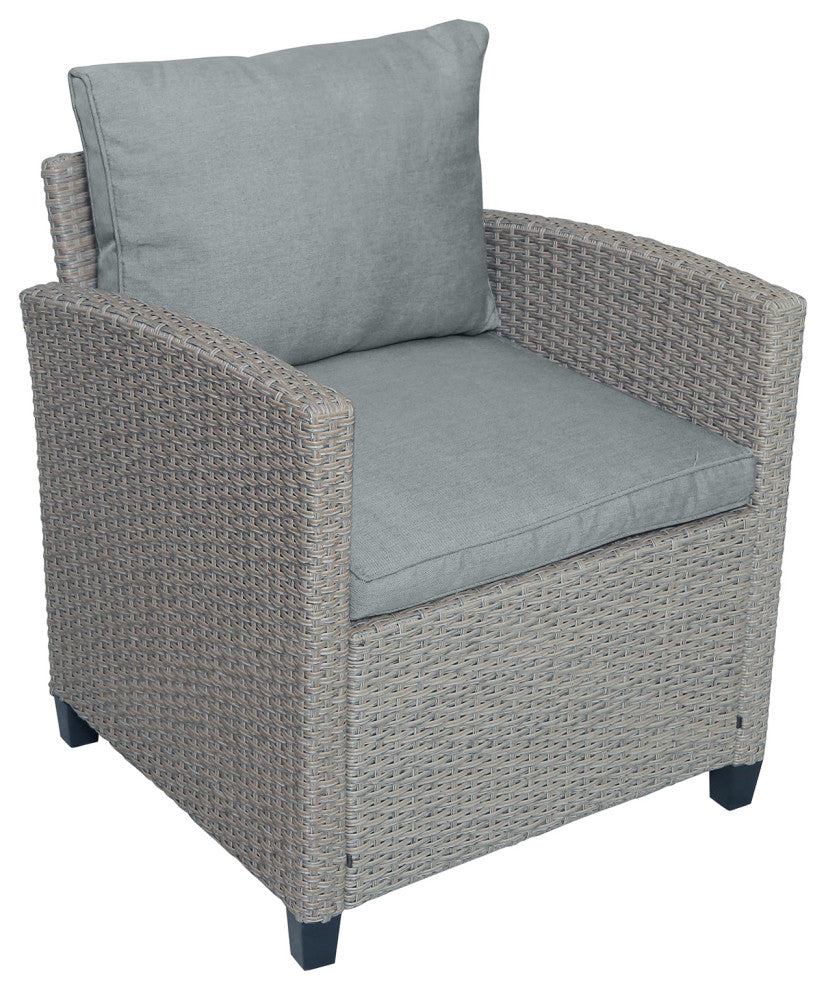 6 Pieces Outdoor Rattan Patio Sectional Sofa Set With Cushions, Gray