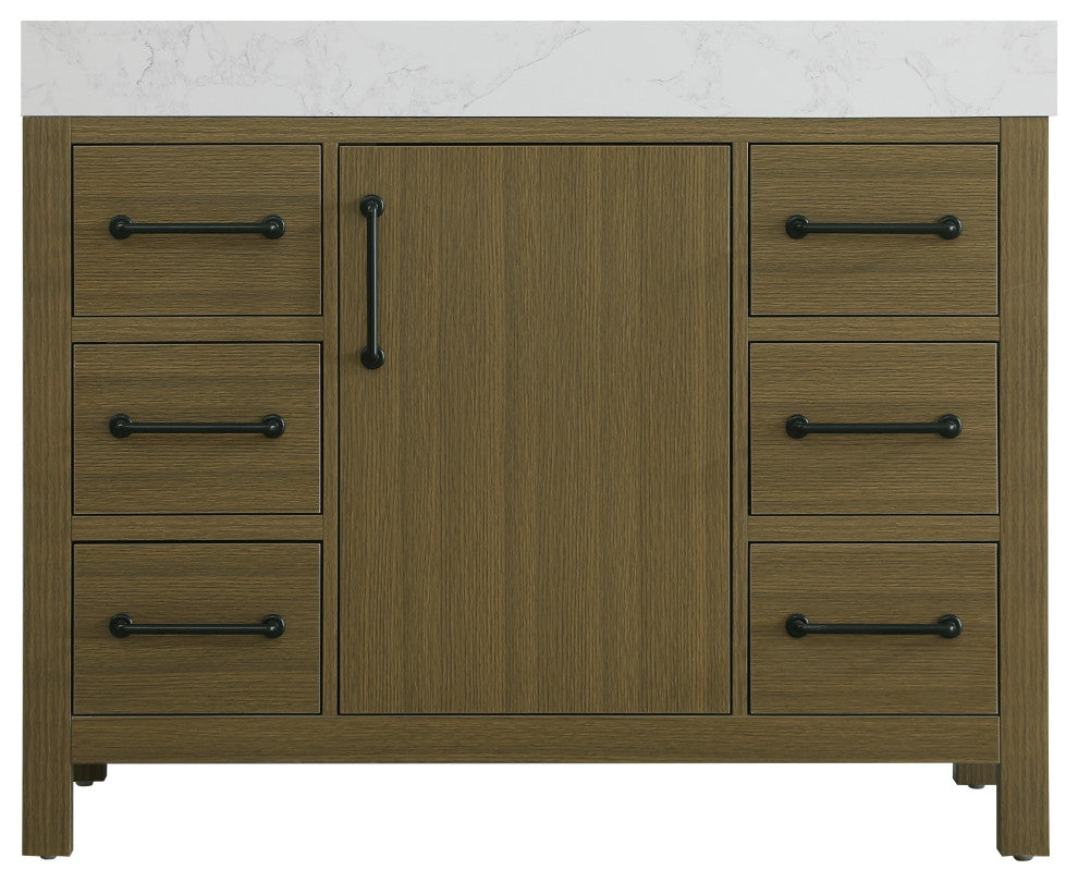 Home Living 42" Single Bathroom Vanity, Chestnut Brown