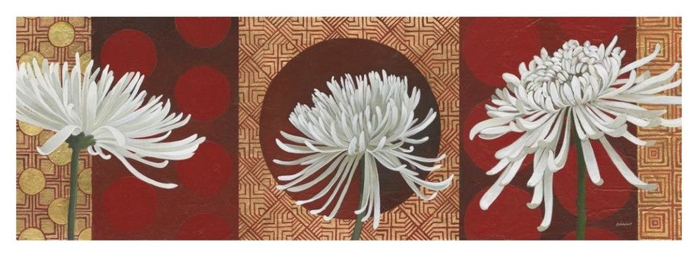 "Morning Chrysanthemums V" Digital Paper Print by Kathrine Lovell, 56"x20"