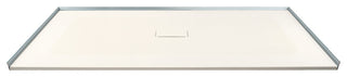 Transolid 63-in L x 35.5-in W Zero Threshold Center Drain Shower Base, Cameo