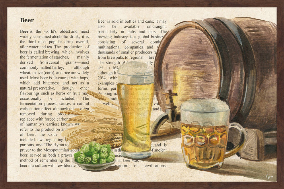 "Beer Tradition" Framed Painting Print, 36"x24"