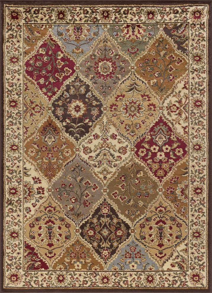 Cambridge Traditional Abstract Multi-Color Rectangle Area Rug, 9'x12.6'
