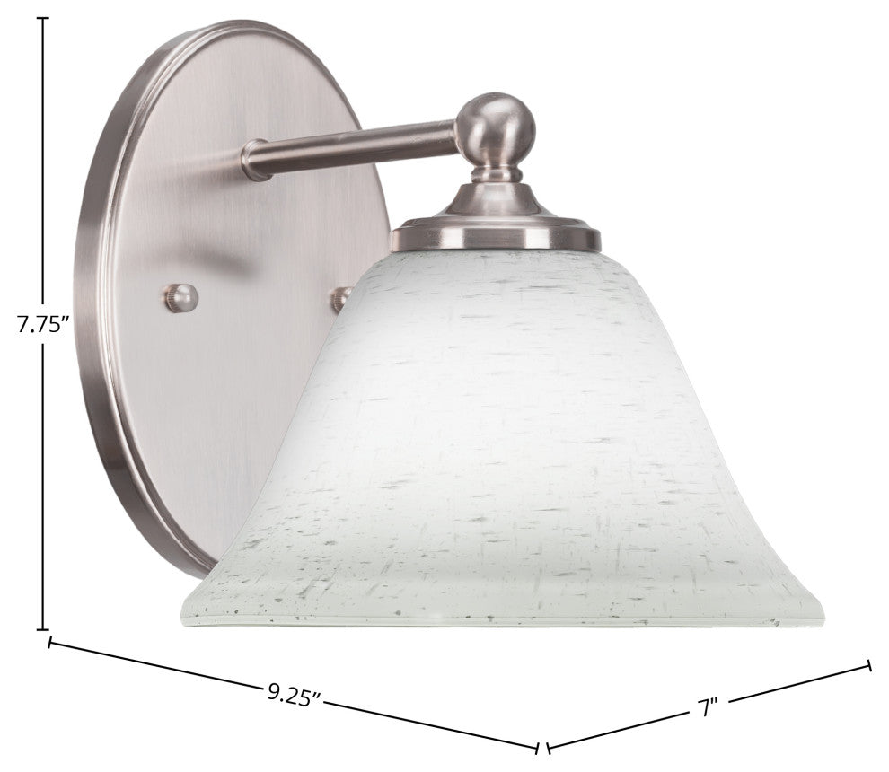 Capri 1-Light Wall Sconce, Brushed Nickel/White Muslin