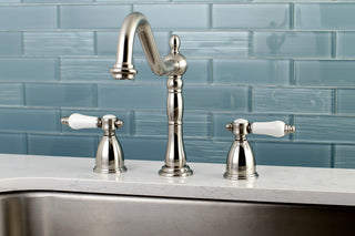 Kingston Brass Widespread Kitchen Faucet, Brushed Nickel