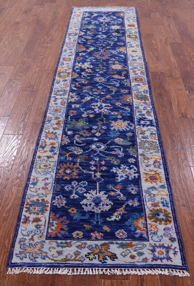 2' 7" X 10' 5" Turkish Oushak Handmade Wool Runner Rug - Q15490