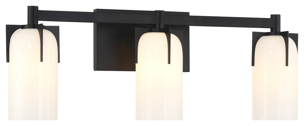 Caldwell 3-Light Bathroom Vanity Light, Matte Black