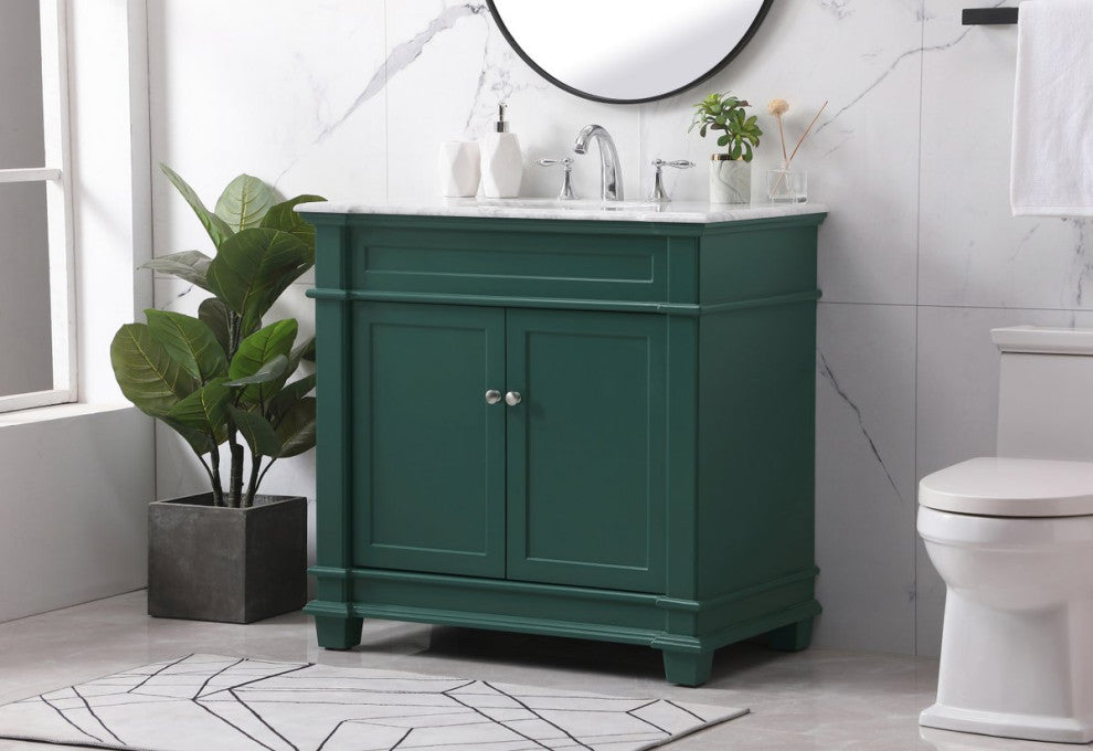 Elegant VF50036GN 36" Single Bathroom Vanity Set, Green