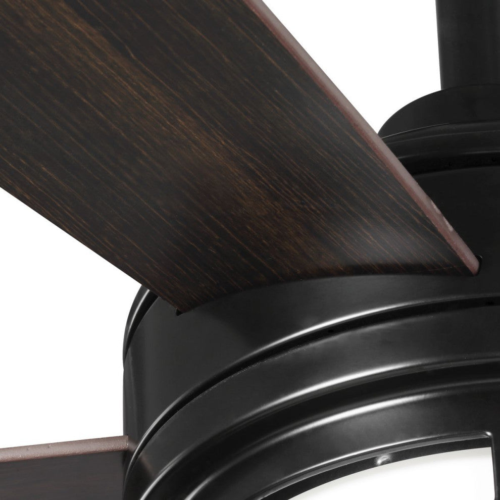 Albin Collection 54" Indoor/Outdoor 5-Blade Black Ceiling Fan