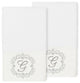 Linum Home Turkish Cotton Monica 2-Piece Embellished Hand Towel Set, White