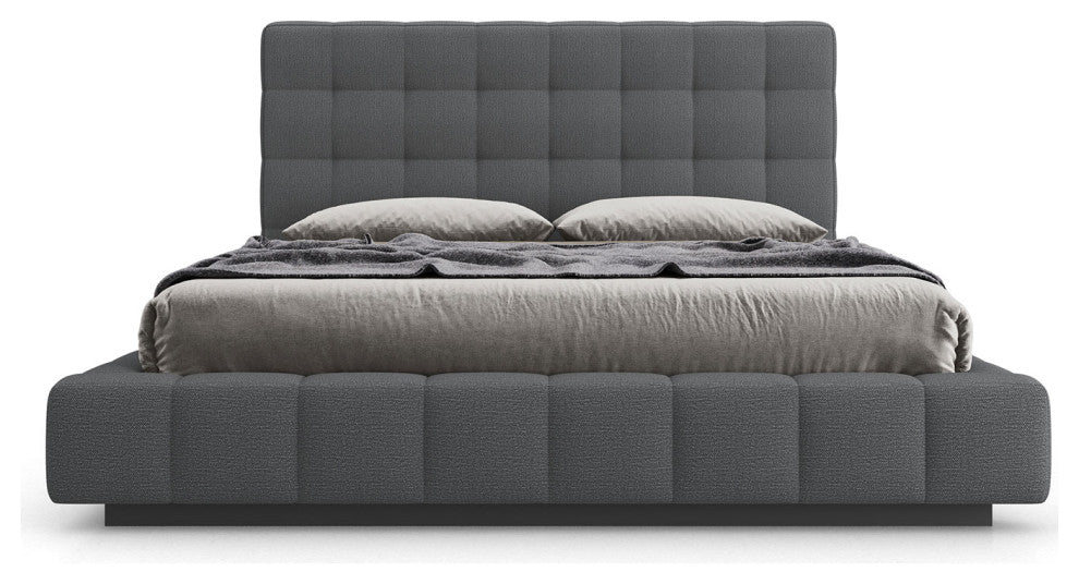 Grafton Bed Carbon Gray Fabric / Queen