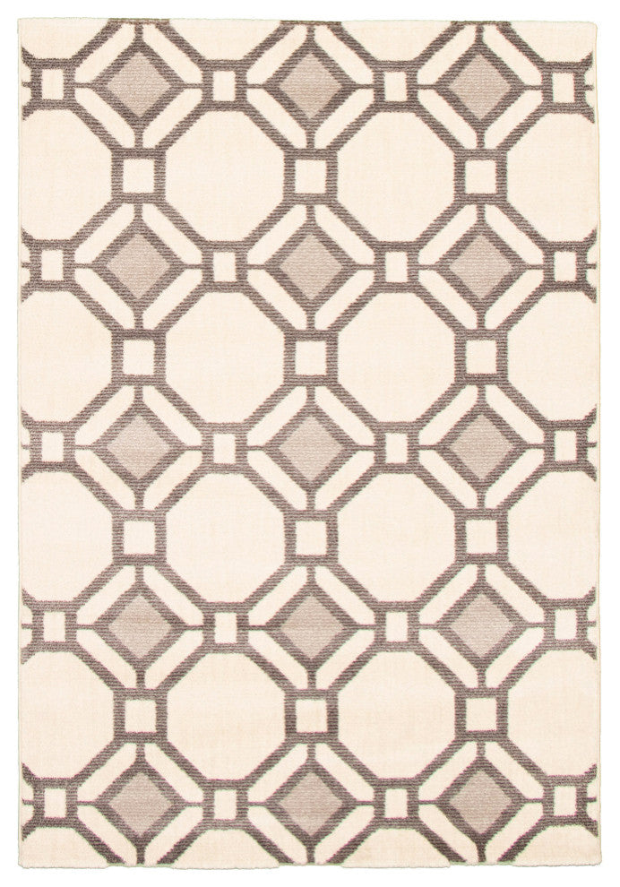 eCarpetGallery Geometric Area Rug 5x7, Ivory
