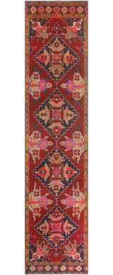 Fine Vintage Distressed Ameer Red/Charcoal Runner, 2'11x11'10