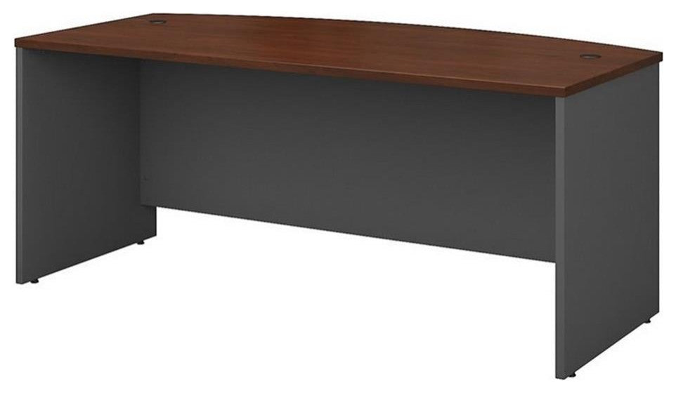 Series C 72W x 36D Bow Front Office Desk in Hansen Cherry - Engineered Wood