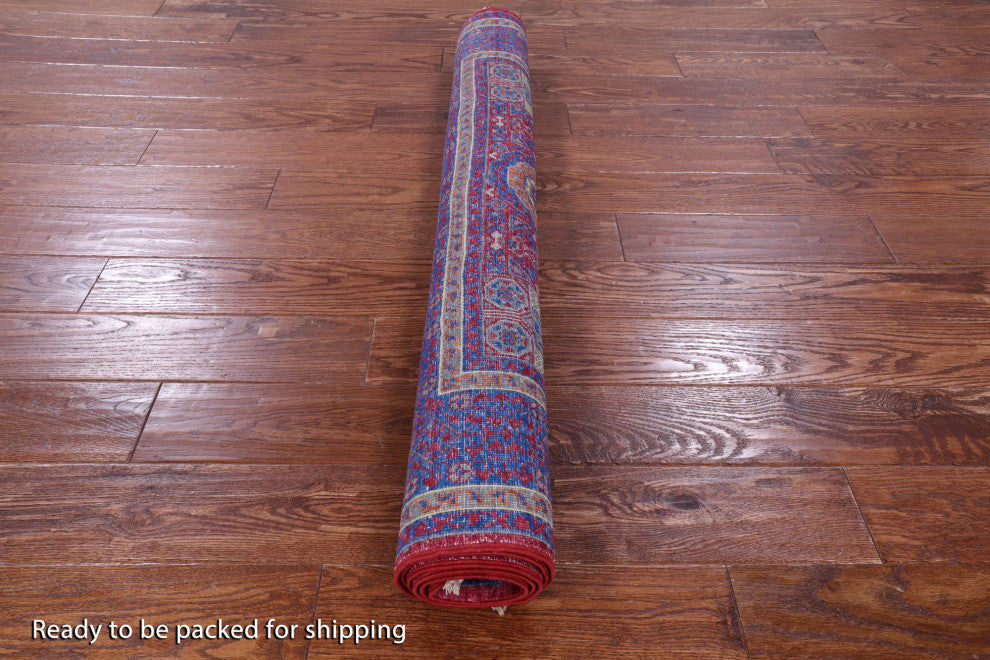 Geometric Mamluk Handmade Wool Rug 4' 1" X 5' 11" - Q12261