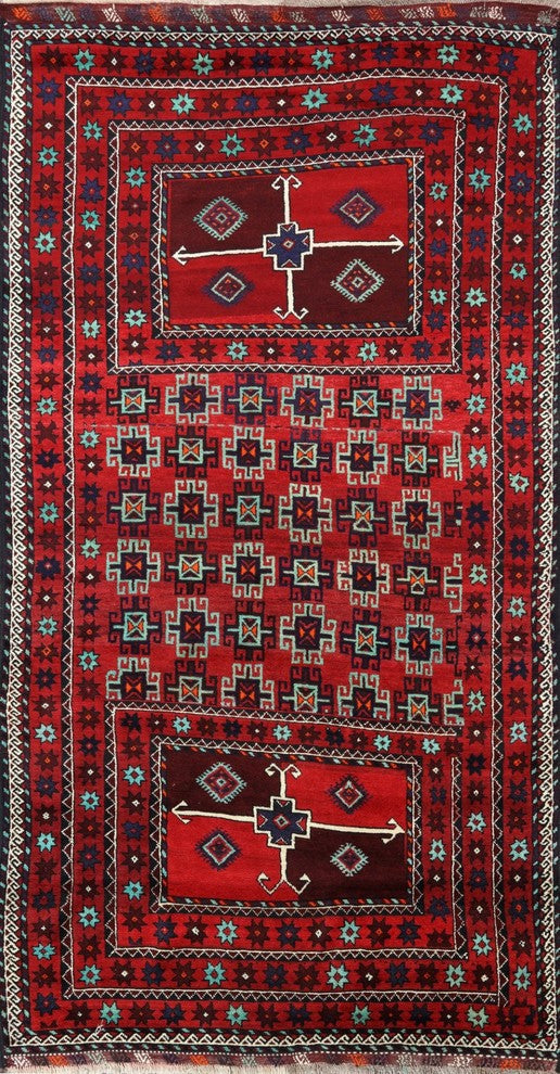 Handmade Persian Balouch Wool On Wool Area Rug 6'x10, W2338