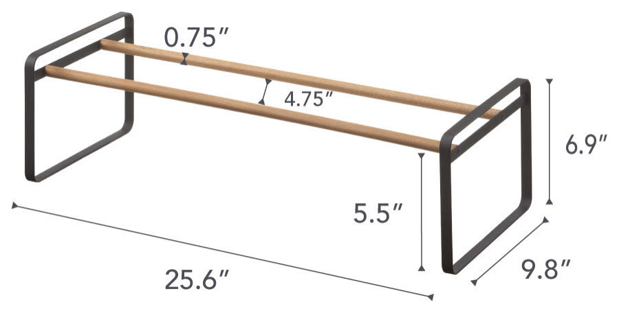 Plain Low-Profile Shoe Rack, Black