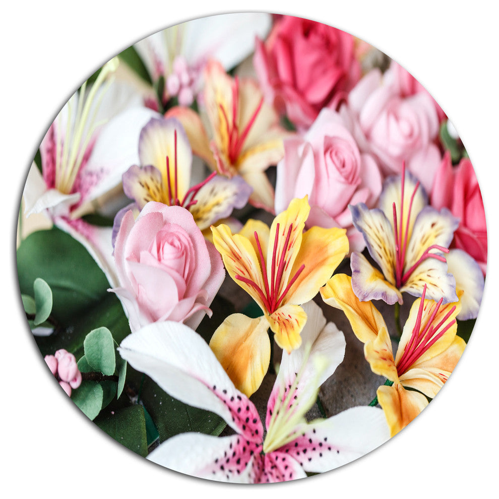 Beautiful Sugar Flower Decoration, Flower Round Wall Art, 23"