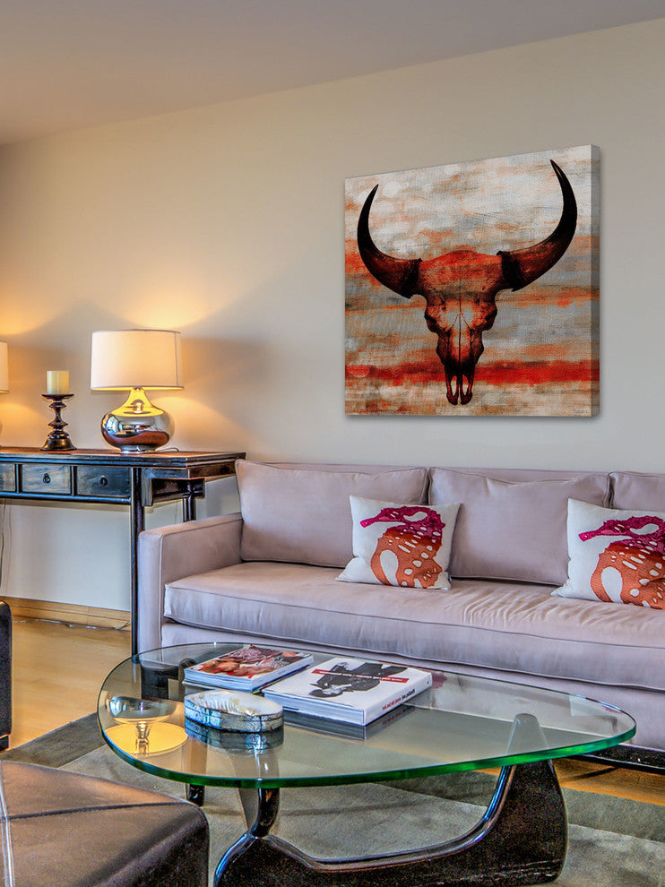 "Red Skull" Fine Art Canvas Print, 48"x48"