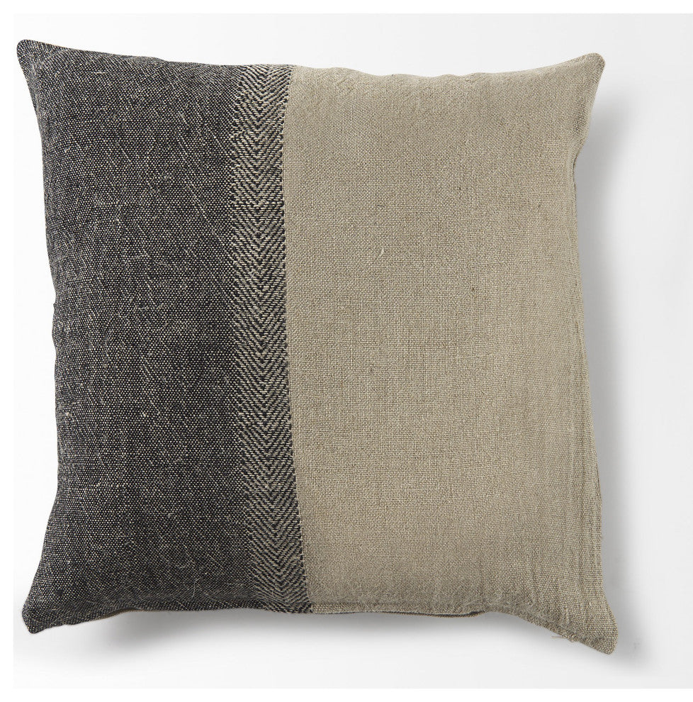 Black and Gray Two Tone Pillow Cover