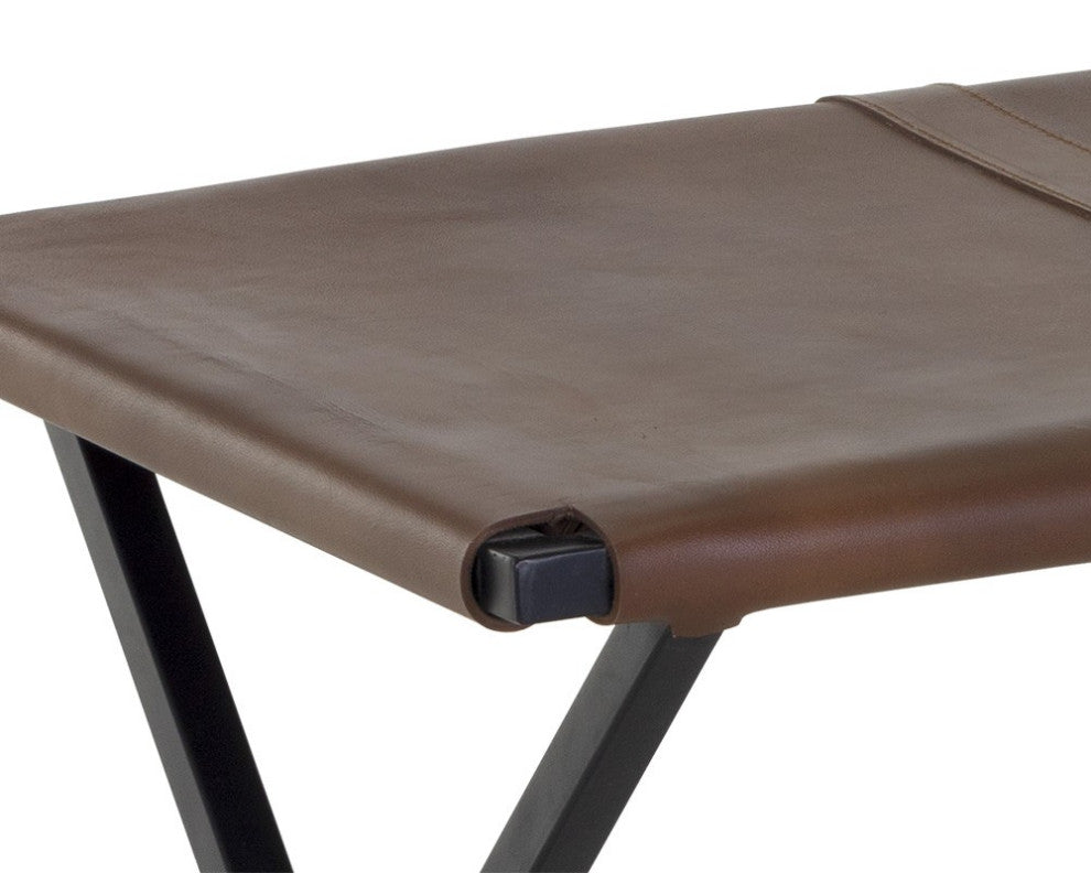 Elon Bench, Vintage Cognac Leather