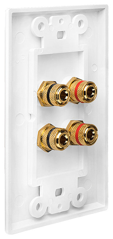 4 Terminal Decora Speaker Binding Wall Plate