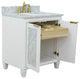 31" Single Sink Vanity, White Finish With White Carrara Marble